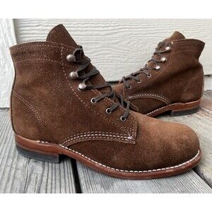 Wolverine 1000 Mile Women's 6B Brown Suede Lace Up Ankle Boots Made in USA